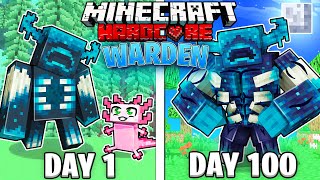 I Survived 100 DAYS as a WARDEN in HARDCORE Minecraft [upl. by Vacla971]