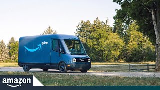 Amazon’s First Custom 100 Electric Rivian Delivery Vehicle  Amazon News [upl. by Aikemahs]