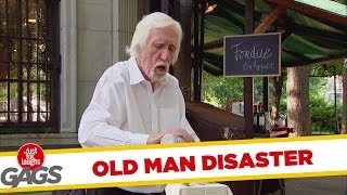 Epic Old Man  Lighter Fluid Disaster Prank [upl. by Juliana559]