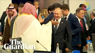 Putin and Saudi crown prince highfive at G20 summit [upl. by Yesrej]