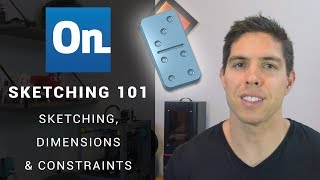 Onshape Sketching 101  Create a domino to learn sketching dimensions amp constraints [upl. by Baudelaire]