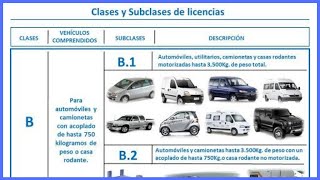 CLASES Y SUBCLASES DE LICENCIA DE CONDUCIRExplicación de Categorías Particulares y Profesionales [upl. by Hnib]