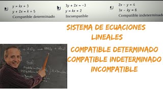 Sistema Lineales Compatible Determinados e Indeterminados e Incompatibles [upl. by Wun]