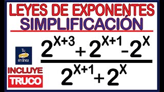 TEORÍA DE EXPONENTES  SIMPLIFICACIÓN Incluye Truco Fácil [upl. by Ritch]