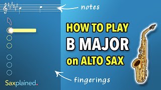 B Major Scale Tutorial Alto Sax  Saxplained [upl. by Corrianne]