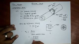 PRESSURE VESSEL THIN CYLINDER LONGITUDINAL STRESS [upl. by Durman96]