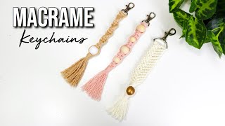 3 EASY DIY MACRAME KEYCHAINS  STEP BY STEP [upl. by Rama]