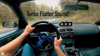 400HP Nissan S14 Sunday Drive POV Turbo Flutter RAW Sound [upl. by Nalehp]