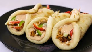 Homemade Chicken Shawarmaচিকেন শর্মা রেসিপি  Chicken ShawarmaPita Bread Shawarma Sauce [upl. by Eiboj]