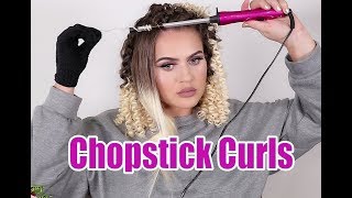 HOW TO GET SPIRAL CURLS USING THE CHOPSTICK CURLER  GIVEAWAY [upl. by Ecyac]