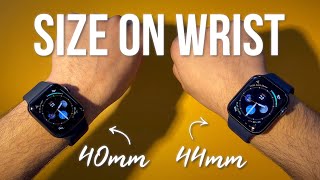 Size Comparison ON WRIST Apple Watch Series 6 40mm vs 44mm [upl. by Yesnil]