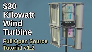 30 DIY Kilowatt Wind Turbine  Build Tutorial v12 [upl. by Adnilahs]