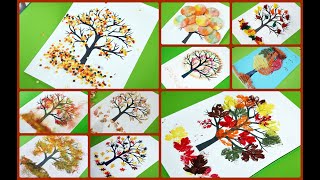 Jesienne drzewka  autumn trees fall craft kids art [upl. by Mears]