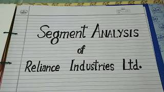 CBSE  Class 12  Accountancy Comprehensive Project  Companys Segment Analysis  Reliance [upl. by Etteniuq]