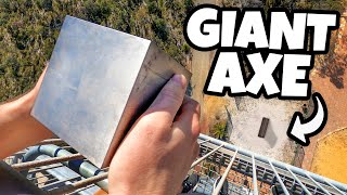 TUNGSTEN CUBE Vs GIANT AXE From 45m [upl. by Aleris]