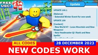 NEW CODES UPD 1001 Christmas Weapon Fighting Simulator ROBLOX  ALL CODES  DECEMBER 28 2023 [upl. by Weldon759]