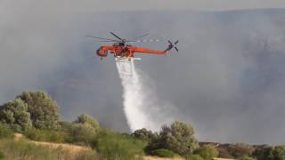 SikorskyErickson S64 Skycrane firefighting in Lagonisi [upl. by Norihs]