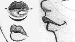 ♡ How to Draw Lips  Front Side 34 View ♡ [upl. by Linea]