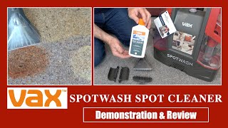 Vax Spotwash Portable Spot Cleaner Demonstration amp Review [upl. by Adialeda]