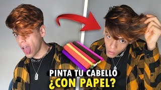 CÓMO PINTAR TU CABELLO CON PAPEL CREPE sin decolorarlo ¿Funciona [upl. by Baudin870]