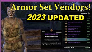 🔷 ESO  Cyrodiil Armor Set Vendors UPDATED Locations amp Armor Sets Lists [upl. by Yttap]