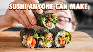 Easy Authentic Sushi Hand Rolls At Home Temaki [upl. by Nowell]