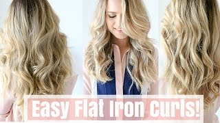 How to Easy Flat Iron Curls No Twisting [upl. by Jeffers326]