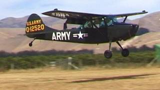 Cessna L19 Bird Dog Taxi Takeoff Landing [upl. by Amorette571]