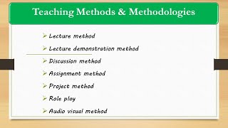 Teaching Methodologies [upl. by Yeltihw]