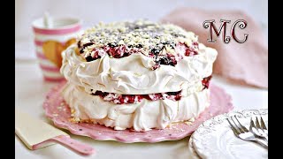 TORT Bezowy z Czarną Porzeczką PAVLOVA – PRZEPIS  Mała Cukierenka [upl. by Halehs]