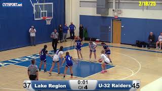 21825 Lake Region  U32 Girls Basketball [upl. by Montano197]