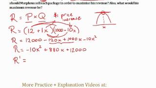 Revenue Maximizing 1  Optimization Word Problem Calculus  Quick Explanation [upl. by Flita]