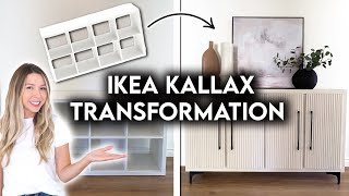 DIY IKEA HACK KALLAX TRANSFORMATION  FLUTED SIDEBOARD [upl. by Lilhak435]