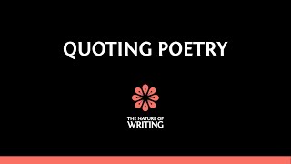 Quoting Poetry  MLA  Essay Writing [upl. by Cutlor13]