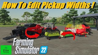 HOW TO EDIT PICK UP WIDTHS TUTORIAL   Farming Simulator 22 [upl. by Onairotciv]