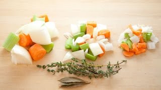 How to Cut Vegetable Mirepoix  Mirepoix Ratios  Mirepoix Cut [upl. by Anauq428]