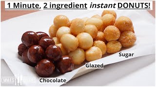 1 Minute 2 Ingredient INSTANT DONUTS  Easy Donuts Recipe [upl. by Egon458]