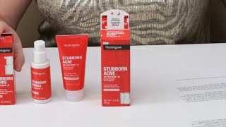 Neutrogena Skincare NEW Stubborn Acne AM Treatment Review and How to Use [upl. by Aicelef]