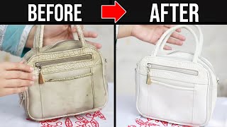 How to Clean Dirty Leather Hand Bag at Home  Easy Trick [upl. by Nahsab]