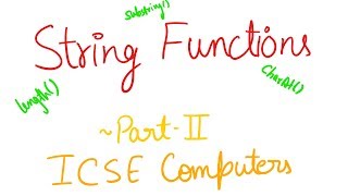 Functions of String Class in Java  ICSE Class 10 Computer [upl. by Quintus]