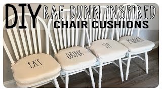 DIY  Rae Dunn Inspired Chair Cushions [upl. by Cedell]