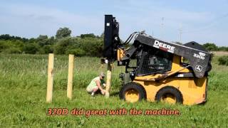 Fastest Skidsteer Fence Post Hammer Driver [upl. by Yoshi]