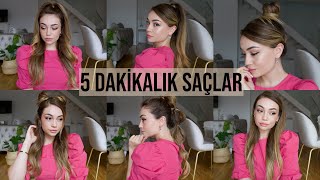 5 DAKİKADA KOLAY VE TREND SAÇLAR  6 MODEL [upl. by Jabin]