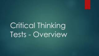 Critical Thinking Test  Overview [upl. by Windham]