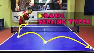 6 Basic Serving Types   Table Tennis [upl. by Enitsugua134]