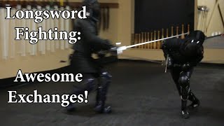 Longsword Fighting  Awesome Exchanges [upl. by Ahsiuqat]