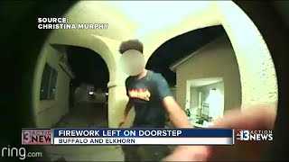 Ding Dong Ditch turns dangerous when teen throws firework on porch [upl. by Sibby]