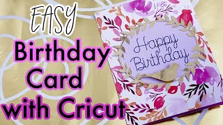 How to Make a Birthday Card With Your Cricut for Beginners  EASY Cricut Craft [upl. by Farlee]