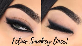 Easy SMOKEY CAT EYE tutorial using KOHL  Lakme eyeconic insta cool kajal  Arabic graphic eyeliner [upl. by Attebasile786]