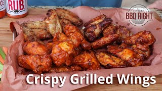 Crispy Grilled Wings on Weber  HowToBBQRight [upl. by Otreblif647]